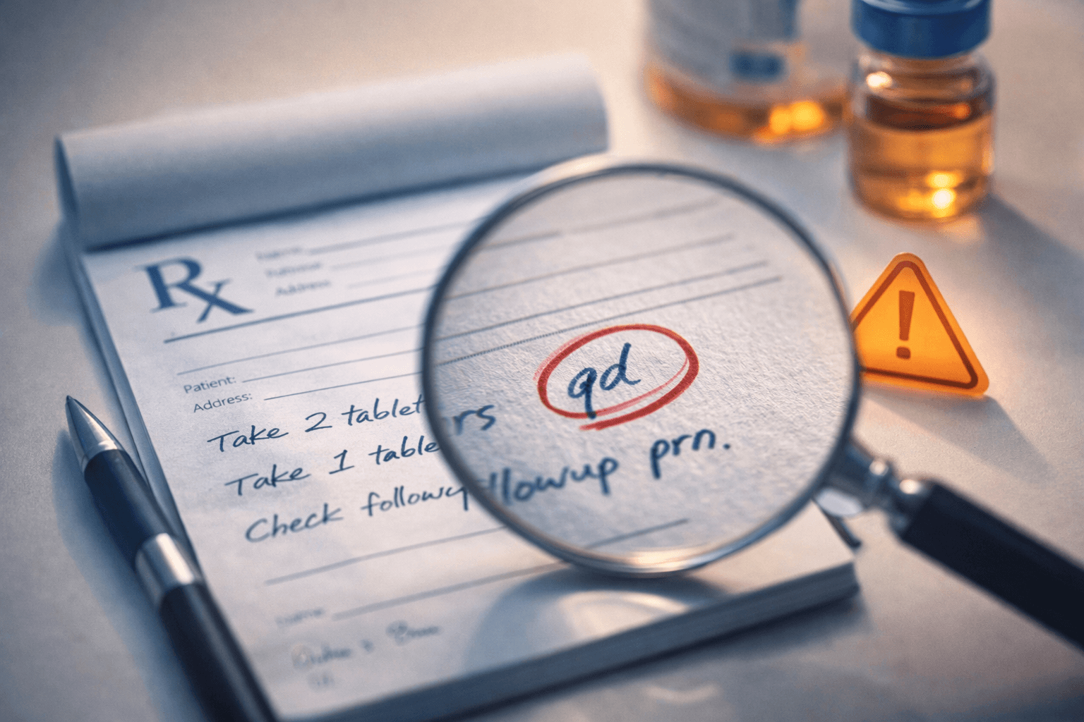 Warning about dangerous abbreviations in nursing documentation