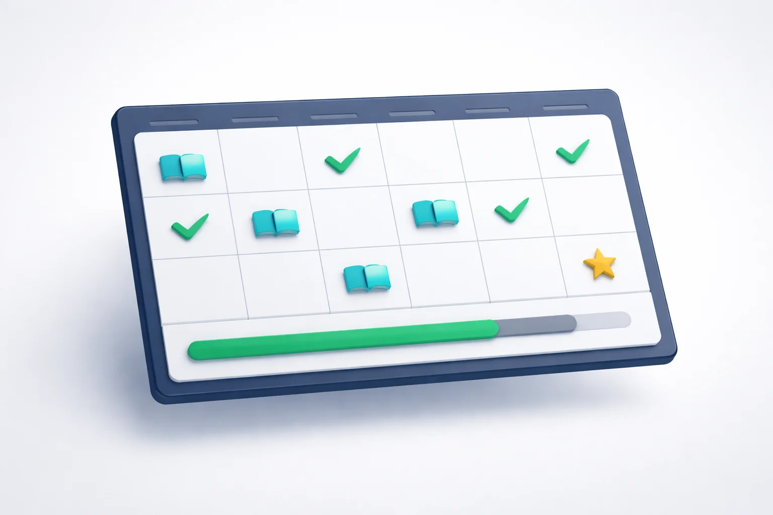 Weekly study planner with progress tracking, checkmarks, and organized schedule for NCLEX preparation